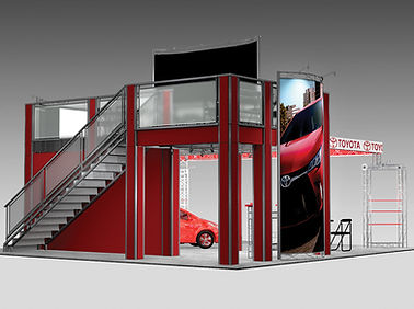 KOTLA-USA multi-level booth maximising vertical space, perfect for VIP areas.
